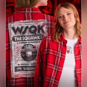 Netflix Stranger Things Cotton Cropped Flannel No Boundaries New